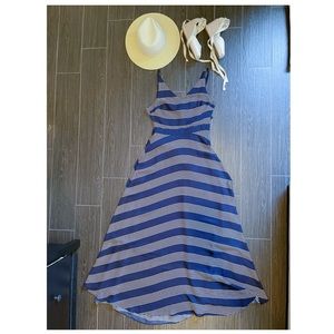 Lucy Paris blue and white striped maxi dress| Sz S